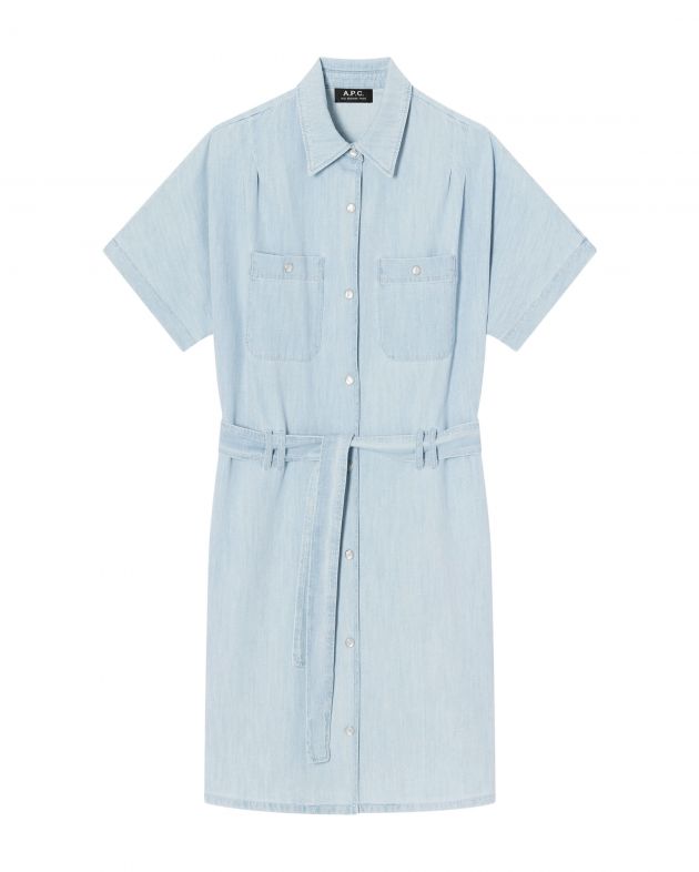 A.P.C. Платье-рубашка Suzanne, цвет голубой - изображение 1