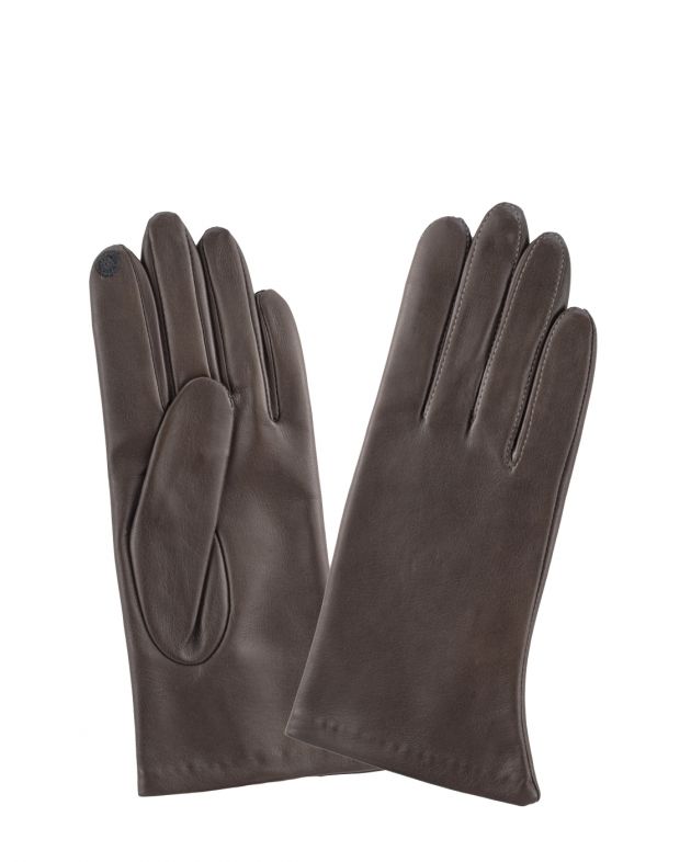 Glove Story Кожаные перчатки с шелковым подкладом, цвет cерый - изображение 1