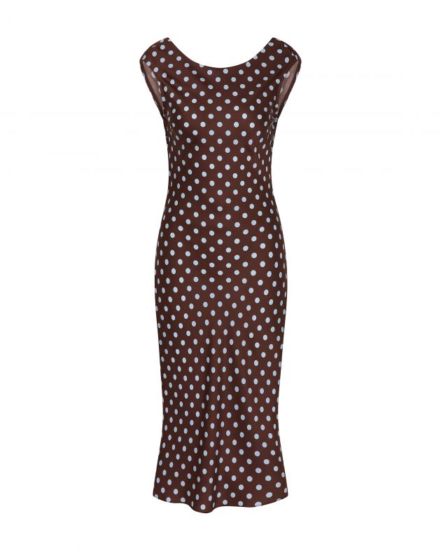 POSSE Платье в горошек, цвет коричневый - изображение 1