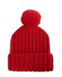 Mirstores Вязаная шапка с помпоном, цвет красный - миниатюра 1