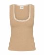 POSSE Топ из вязаного трикотажа, цвет бежевый - миниатюра 1