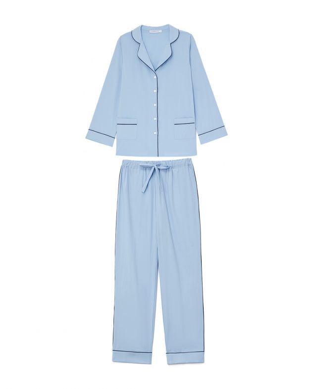 Пижама (рубашка/брюки), цвет голубой - изображение 1