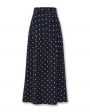 Расклешенная юбка Naoyo из вискозы с принтом в горох, цвет темно-синий - миниатюра 1