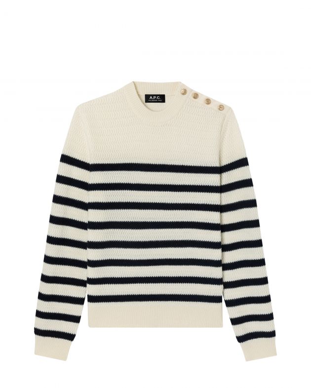 A.P.C. Свитер Pull Lea, цвет бело-синий - изображение 1