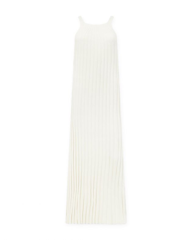 Платье миди Otama в рубчик, цвет белый - изображение 1