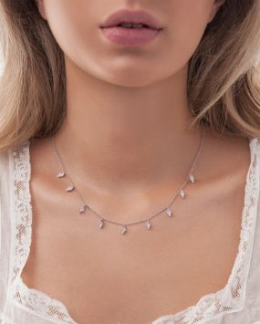 Колье с лунными камнями Water