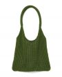 Сумка-шопер ажурной вязки, цвет зеленый - миниатюра 1
