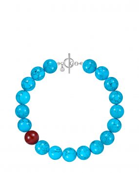 Бусы Cartoon с бирюзой и сердоликом