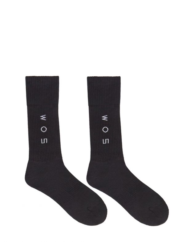 Высокие носки в рубчик, цвет черный - изображение 1