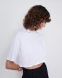 Укороченная футболка Gupo из хлопка пима, цвет белый - миниатюра 4