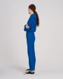 Шерстяные брюки с рельефами, цвет синий - миниатюра 5