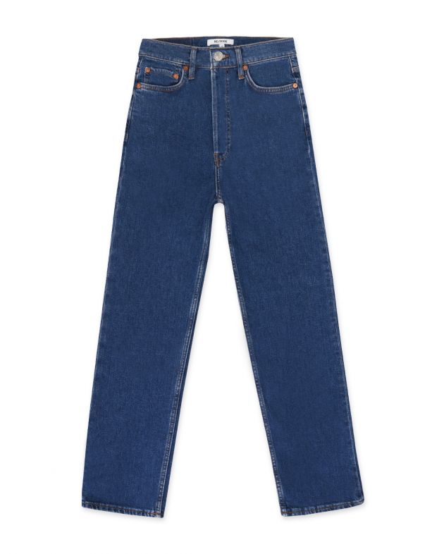 Re/Done Прямые джинсы в стиле 70-х с ультравысокой посадкой, цвет синий - изображение 1