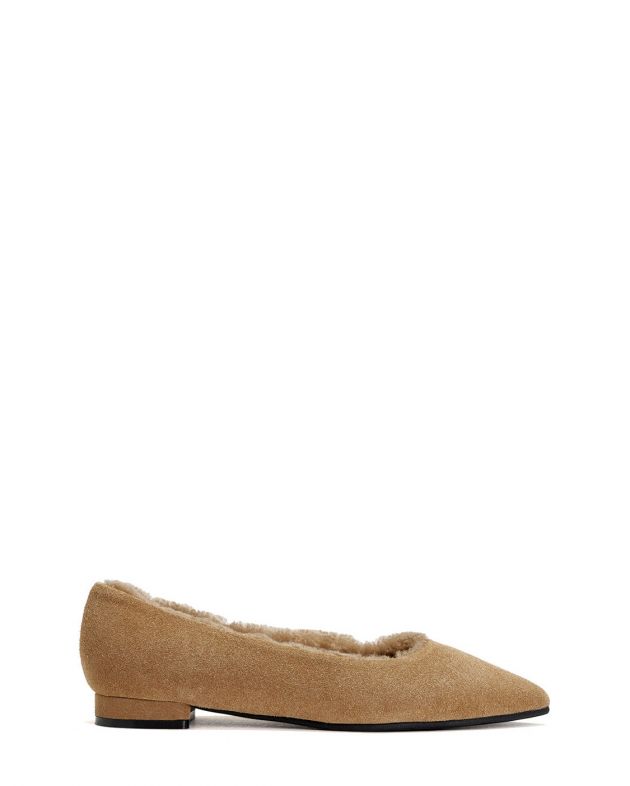 Замшевые туфли Anais с меховой подкладкой, цвет бежевый - изображение 1