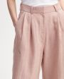 Костюмные брюки изо льна, цвет розовый - миниатюра 3