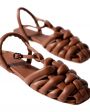 HEREU Дутые плетеные сандалии Cabersa из кожи, цвет коричневый - миниатюра 4
