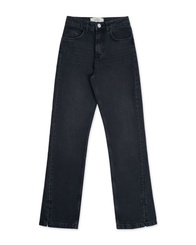 Расклешенные джинсы с разрезами, цвет черный - изображение 1