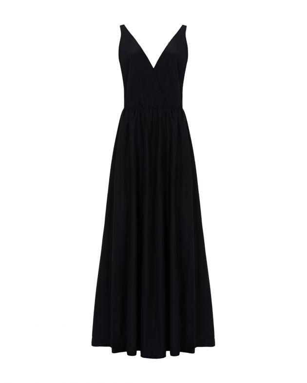 Forte Forte Платье макси с глубоким вырезом, цвет черный - изображение 1