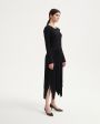Платье Deron с плиссированным асимметричным низом, цвет черный - миниатюра 2