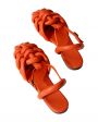 Дутые плетеные сандалии Cabersa из кожи, цвет оранжевый - миниатюра 4