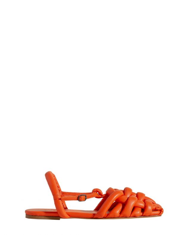 Дутые плетеные сандалии Cabersa из кожи, цвет оранжевый - изображение 1