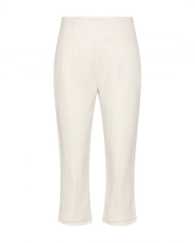 POSSE Капри изо льна, цвет кремовый - изображение 1
