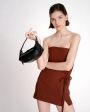 Короткое платье-бюстье, цвет коричневый - миниатюра 6