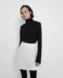 Кашемировая юбка мини Alsen фактурной вязки, цвет белый - миниатюра 4