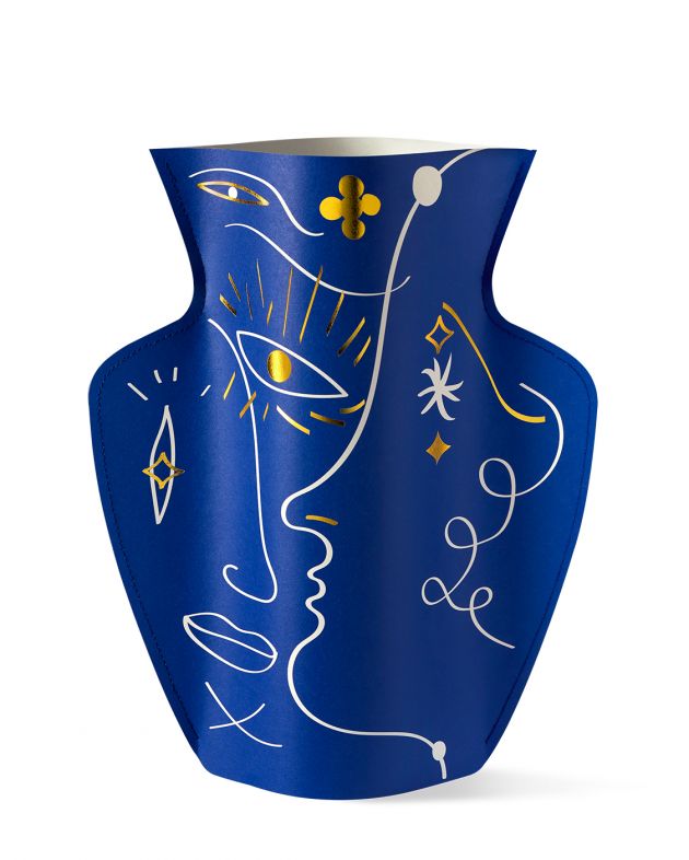 Octaevo Бумажная ваза Vasage 2, цвет синий-золотой - изображение 1