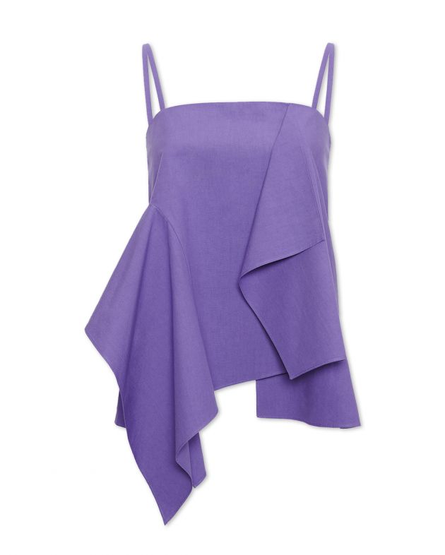 Топ с асимметричными драпировками, цвет фиолетовый - изображение 1