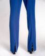 YUZEFI Костюмные брюки с разрезами, цвет синий - миниатюра 7