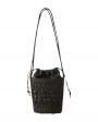 HEREU Плетеная сумка-ведро Palau из кожи, цвет черный - миниатюра 1