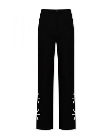 Брюки клеш с вырезами в виде цветка