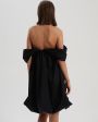 Платье мини Viola из фактурного хлопка, цвет черный - миниатюра 6