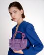Замшевая сумка Pretzel, цвет фиолетовый - миниатюра 2