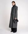 Двубортное пальто из шерсти, цвет темно-серый - миниатюра 5