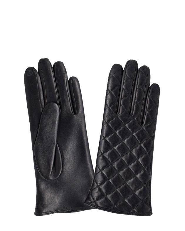 Glove Story Стеганые перчатки из кожи, цвет черный - изображение 1