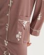 Шелковая пижама с брюками, цвет коричневый - миниатюра 7