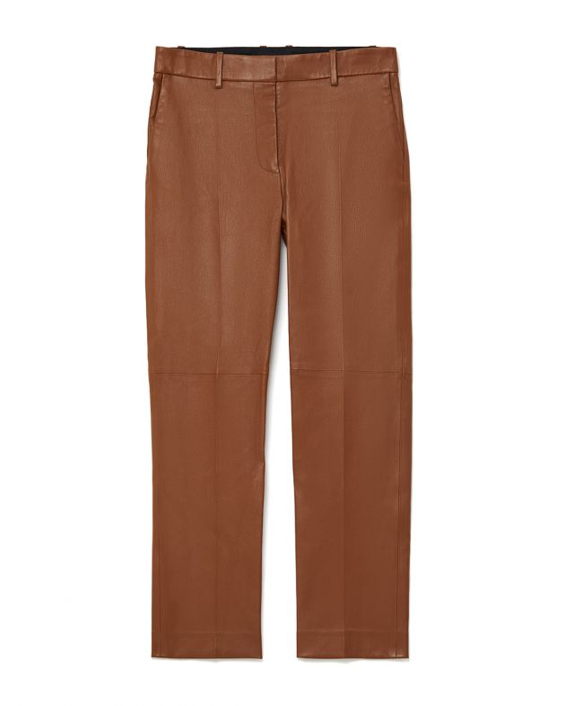 Укороченные брюки Coleman из эластичной кожи ягненка, цвет рыжий - изображение 1