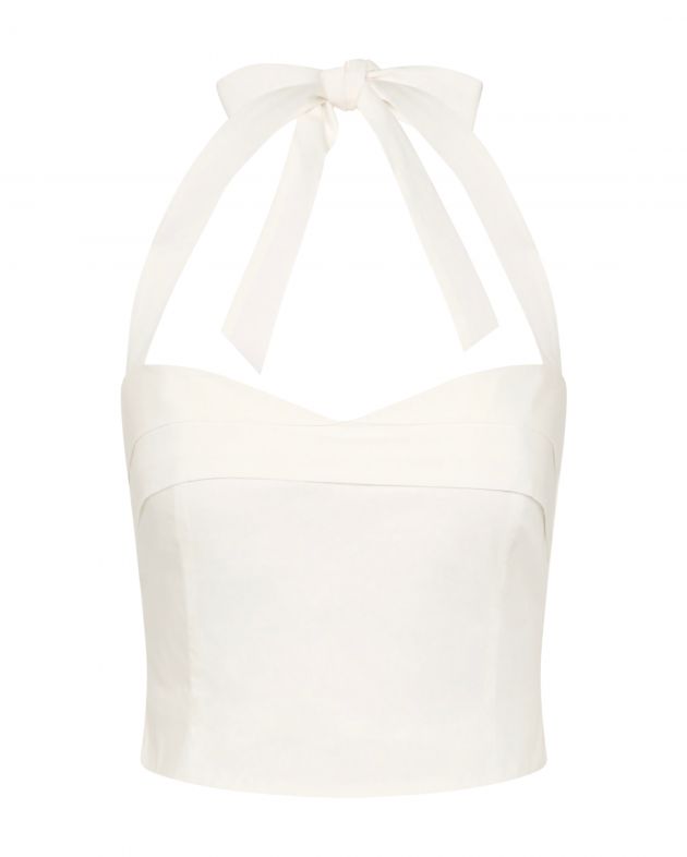 POSSE Топ с фигурным вырезом, цвет кремовый - изображение 1