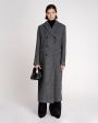 Двубортное пальто из шерсти, цвет темно-серый - миниатюра 6