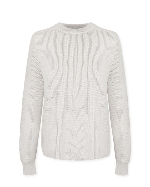 Хлопковый свитер оверсайз, цвет светло-серый - изображение 1