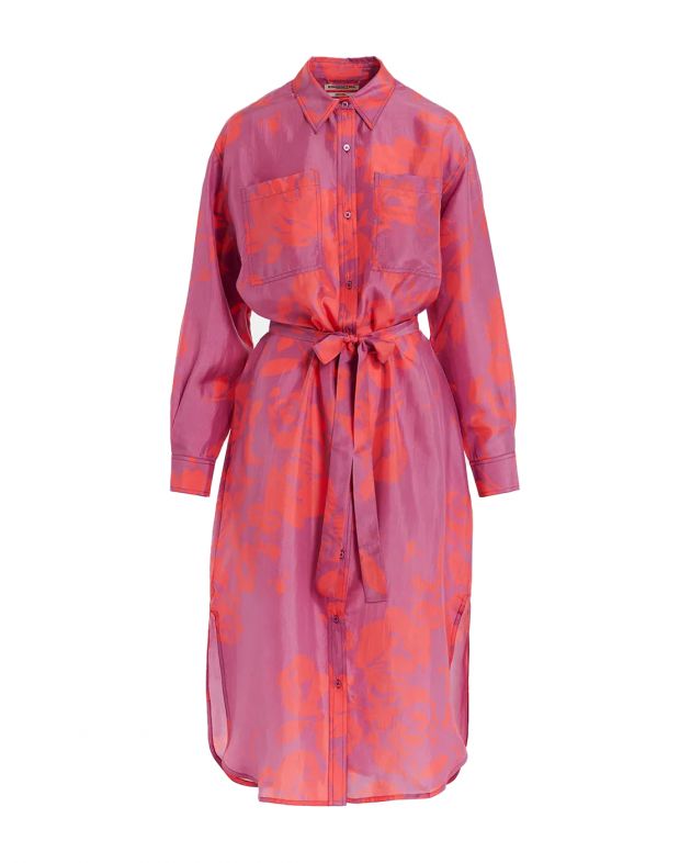 Essentiel Antwerp Шелковое платье-рубашка, цвет фиолетовый - изображение 1