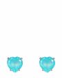 Moonka Пусеты c небесно-голубыми агатами Cartoon Hearts, цвет голубой - миниатюра 3