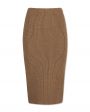 Вязаная юбка миди, цвет коричневый - миниатюра 1