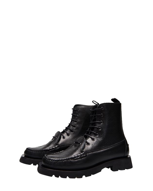 Кожаные ботинки на шнуровке Cordo, цвет черный - изображение 1
