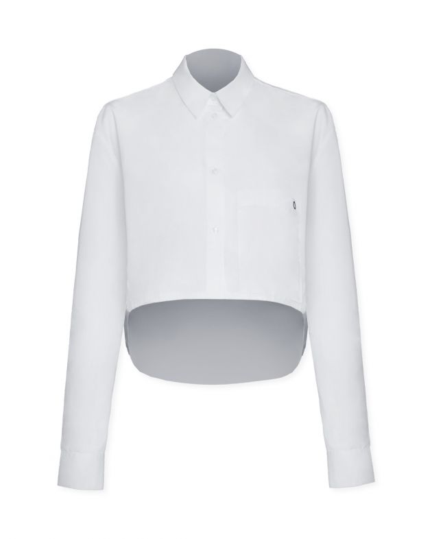 Укороченная рубашка из хлопка, цвет белый - изображение 1