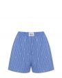 Пижамные шорты-боксеры в полоску, цвет синий - миниатюра 1