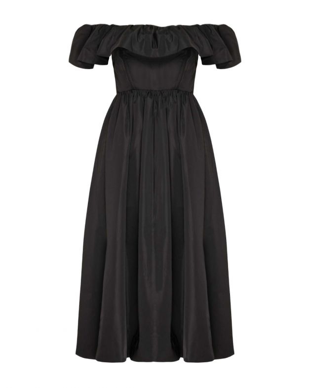Sea NY Платье миди Diana с открытыми плечами, цвет черный - изображение 1