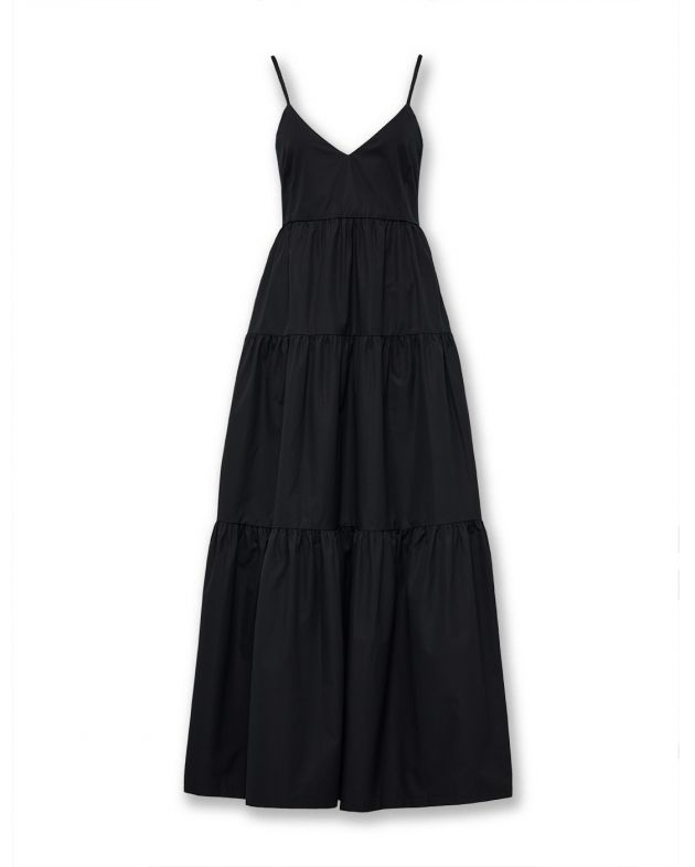 Ярусное платье Milou со сборками, цвет черный - изображение 1