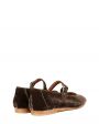 Бархатные туфли Mary Jane, цвет коричневый - миниатюра 3